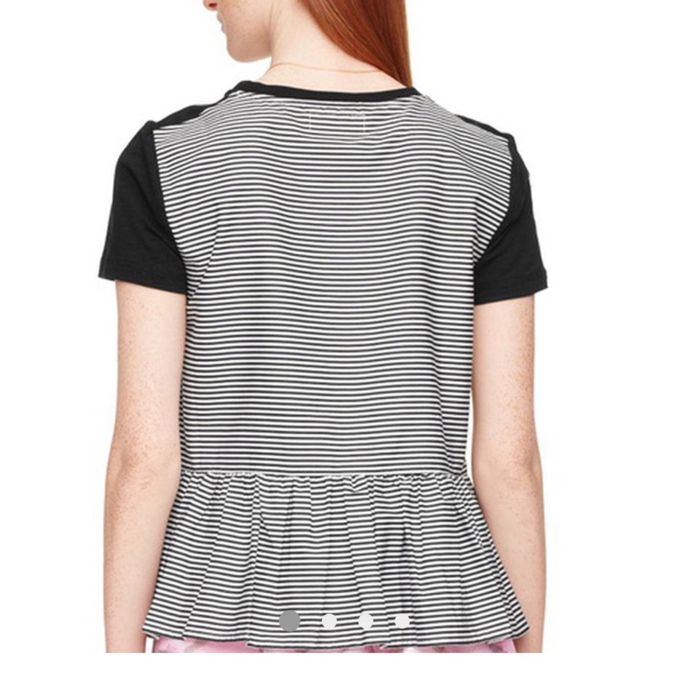 Kate Spade Broome Street Stripe Peplum Tee